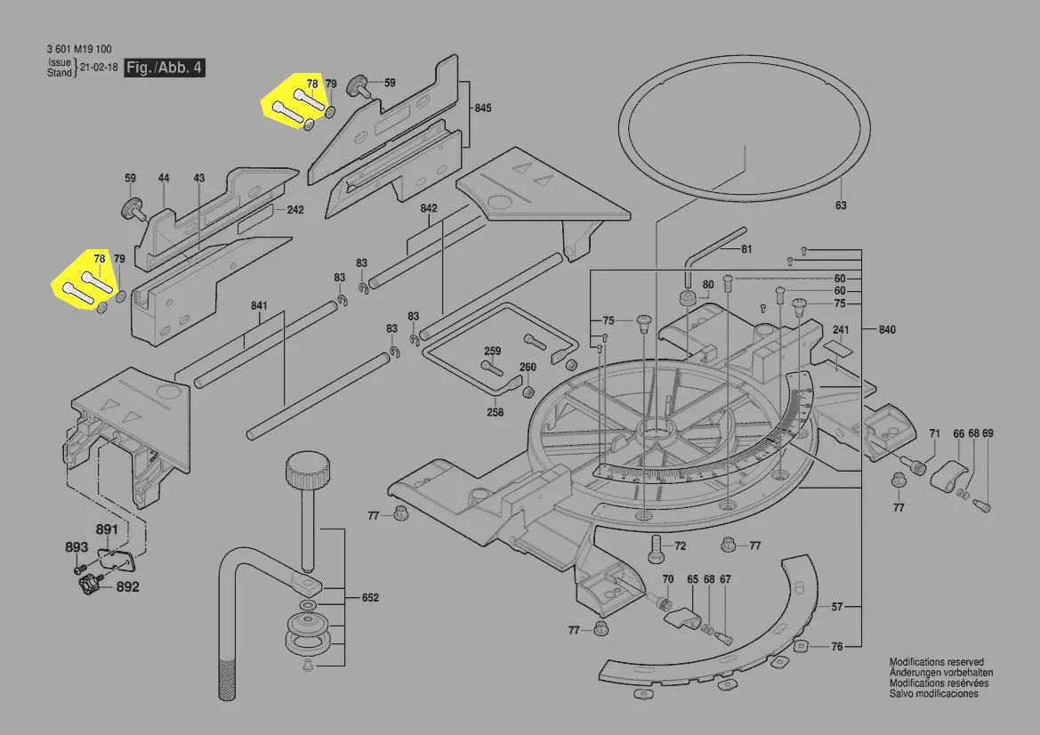vis réf. 1 609 B03 722 Bosch